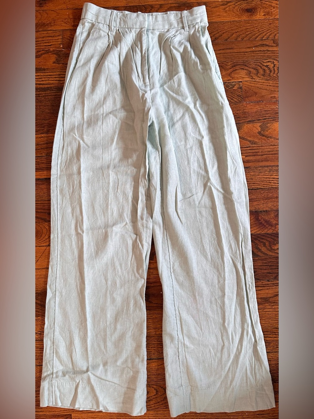 Abercrombie & Fitch Sloane Tailored Linen-Blend Wide Leg Pants